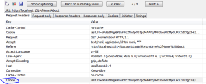 Cookie section in Http request header