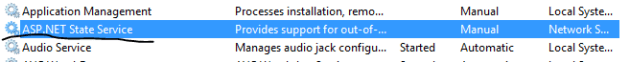 ASP.NET state service in Services window