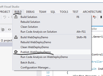 Publish web menu point