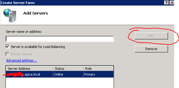 Add primary server in WFF