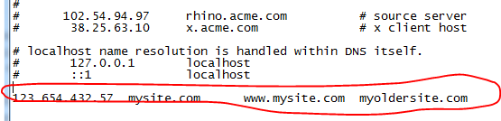 Host file with multiple names