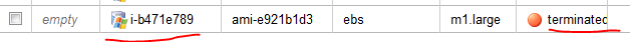 Instance state terminated in AWS manager
