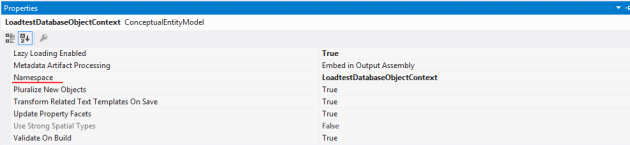 Change namespace in entity framework