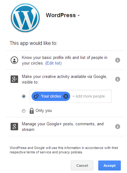 Google consent screen