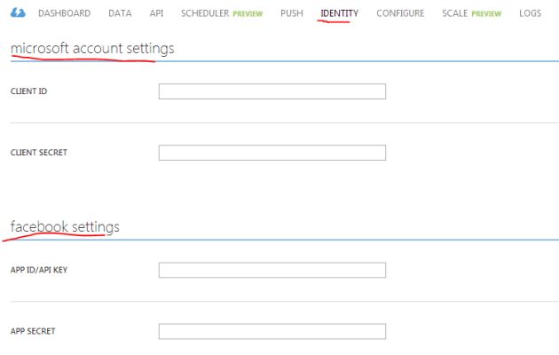 OAuth signup page on Azure Mobile Services