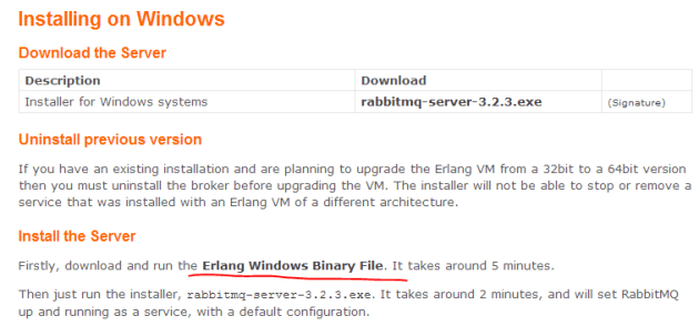 Server installation link