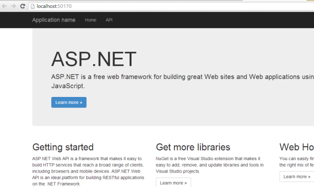 Web API 2 default homepage