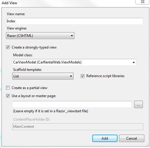 Add view to list all car objects