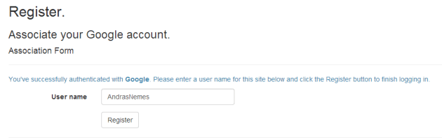 Confirm registration with Google