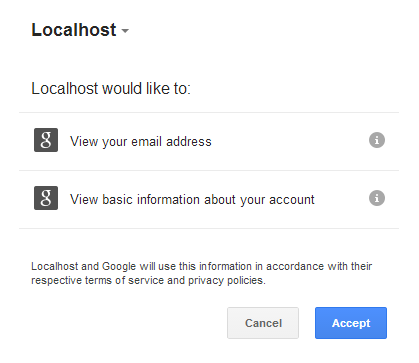 Google consent screen