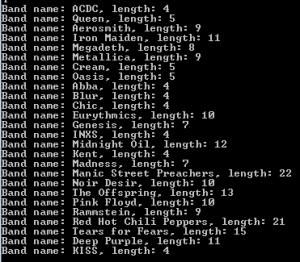 Select operator extended output
