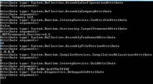Assembly attributes output