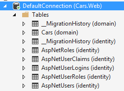 Updated schemas through update database entity framework
