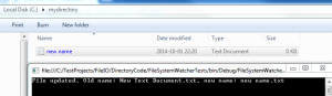 File name change monitored by filesystemwatcher