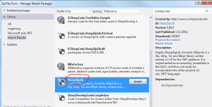 sharpziplib nuget