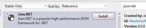 Json.NET NuGet package
