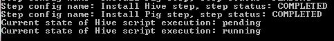 Hive script execution started NET