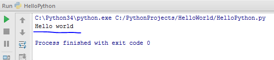 Python hello world output