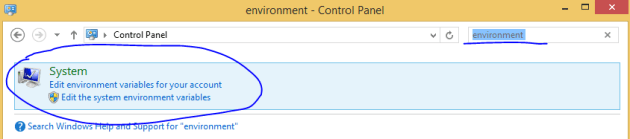 Open environment variables window