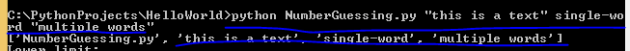 Passing in multi-word arguments
