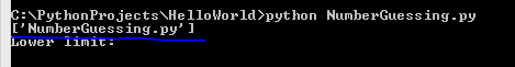 Printing the contents of sys argv in the command prompt