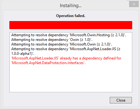 Helios package installation failed