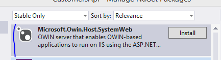 Install SystemWeb OWIN through NuGet