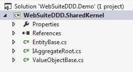 State of application after three abstractions in shared kernel