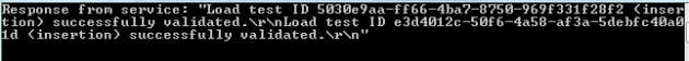Successful load test insertion via tester console application