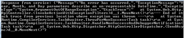 Wrong date time given in JSON when inserting new load test