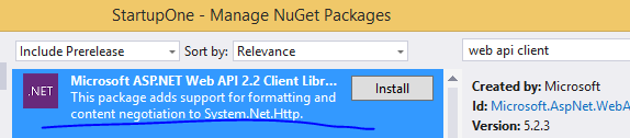 Web API client library in NuGet