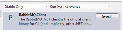 RabbitMq NuGet package