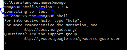 Client connected to default test database