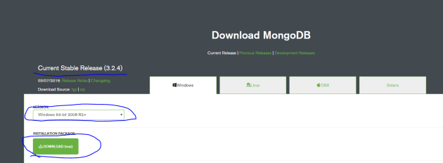 MongoDb download package