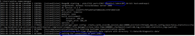Successfully started the Mongod server