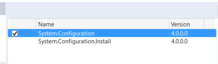Add system.configuration dll to the project