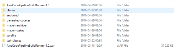 War file created in target folder