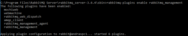 Enable RabbitMq management UI through Windows command prompt