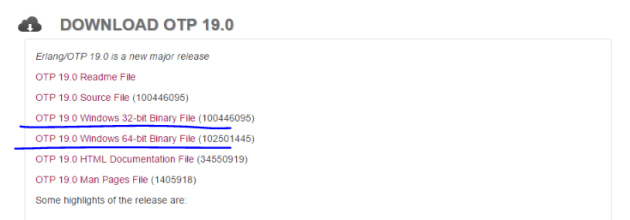Erlang installation links for Windows