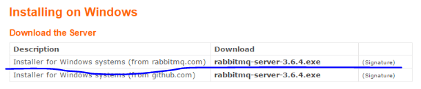 Install RabbitMq on Windows from rabbitmq.org