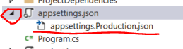 Environment specific settings file for ASP.NET Core project