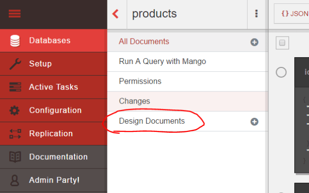 Link to design documents in Fauxton CouchDB UI