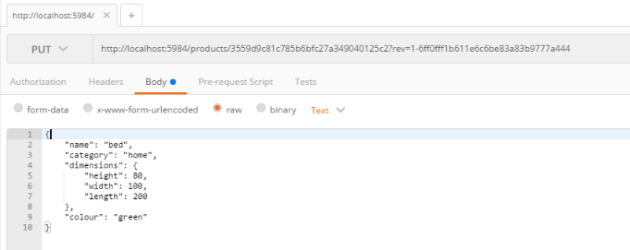 Updating a document with a revision ID in the request parameter
